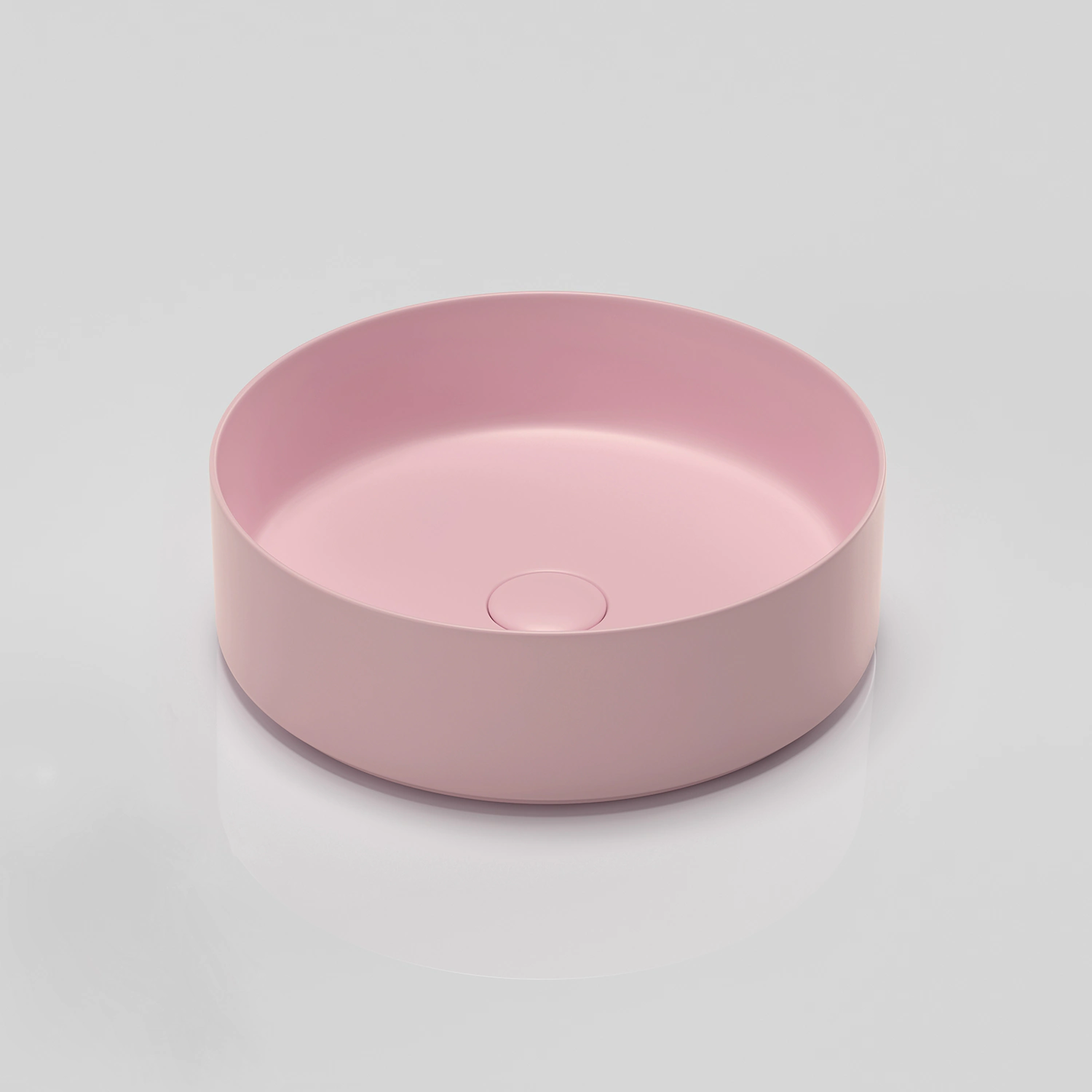 14 inches matte light pink ceramic round vessel sink bathroom 36cm porcelain colorful circular art basin